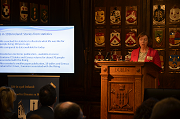 Helen Cahill CSO presenting at launch of Life in 1916 Ireland